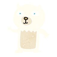 cartoon waving polar bear cub N33