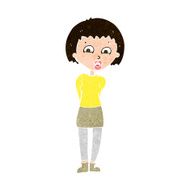 cartoon surprised woman N235