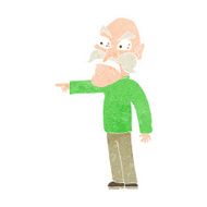 cartoon furious old man N14