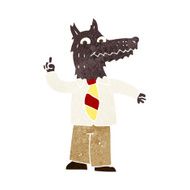 cartoon business wolf with idea N4