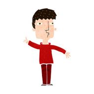 cartoon man raising point N9