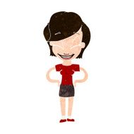 cartoon woman with hands on hips N216
