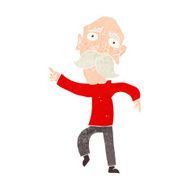 cartoon sad old man pointing N10
