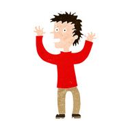 cartoon excited boy N148