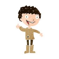 cartoon excited boy N149