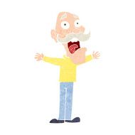 cartoon stressed old man N19