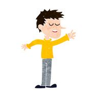 cartoon happy man reaching N10