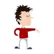 cartoon man making camp gesture N30