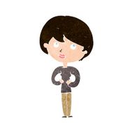 cartoon woman making Who Me? gesture N47
