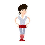 cartoon woman with hands on hips N217