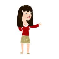 cartoon woman gesturing to show something N20