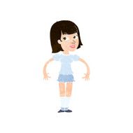 cartoon woman shrugging shoulders N467