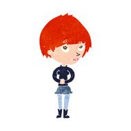 cartoon nervous woman N35