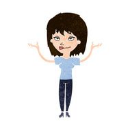cartoon woman shrugging N58