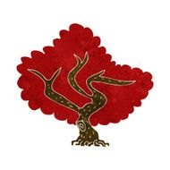 cartoon red tree N8