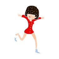 cartoon woman kicking off sock N9
