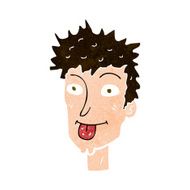 cartoon man sticking out tongue N29