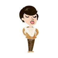 cartoon cool relaxed woman N10