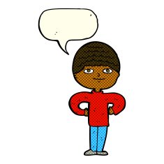 cartoon proud man with speech bubble N36
