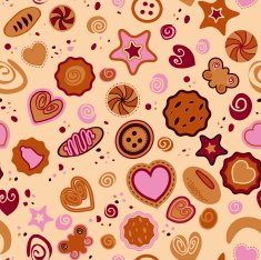 Seamless pattern with sweet pastries