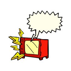 cartoon microwave with speech bubble N4