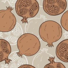 Seamless pattern with hand-drawn pomegranate N4