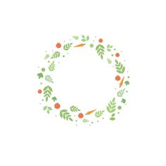 Frame with leaves and vegetables Vector template for design