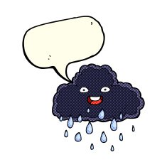 cartoon raincloud with speech bubble N4