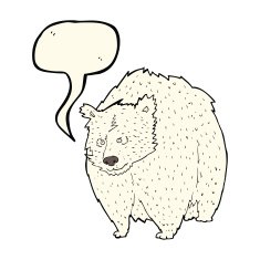 huge polar bear cartoon with speech bubble N4