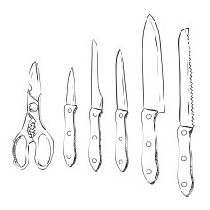 Vector sketch hand drawn of kitchen utensils N4
