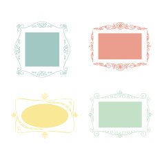 Set of vector doodle frames N4