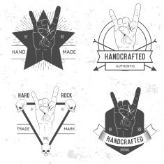 Badge symbol or logotype with hand N35