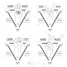 Badge symbol or logotype with hand N36