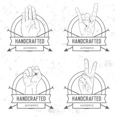 Badge symbol or logotype with hand N37