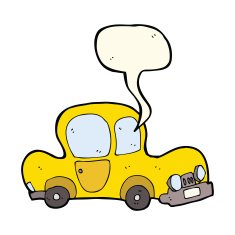 cartoon car with speech bubble N45