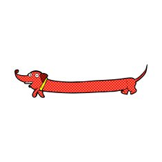 comic cartoon dachshund