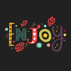 Vector lettering Enjoy with decorative flower elements