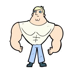 comic cartoon body builder N3