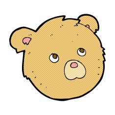 comic cartoon teddy bear face N7
