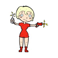 comic cartoon future space girl N3