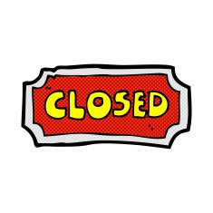 comic cartoon closed sign N3