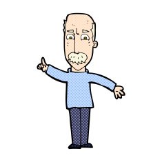 comic cartoon man issuing stern warning N3
