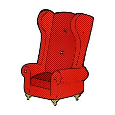 comic cartoon old armchair N3