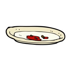 comic cartoon empty plate N3