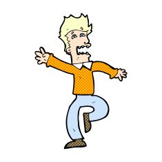 comic cartoon man panicking N18