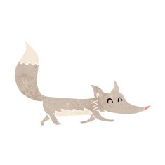 cartoon little wolf N69