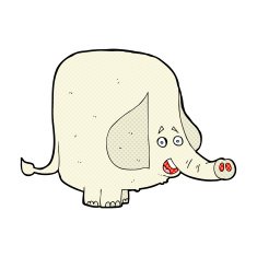 comic cartoon happy elephant N4