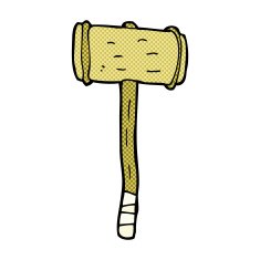 comic cartoon wooden hammer N5