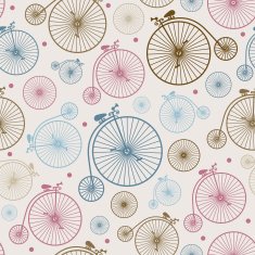 Vector seamless colorful retro vintage bicycle hipster background N3