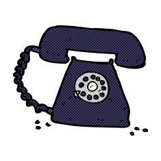 comic cartoon retro telephone N2